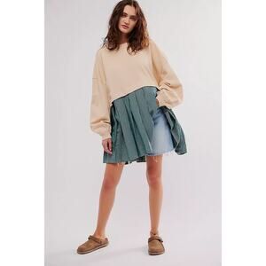 Free People Eleanor Striped Sweatshirt Tunic Dress